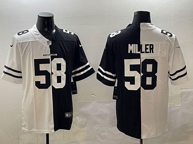 Men Denver Broncos #58 Miller White Black Fashion 2025 Nike Limited NFL Jersey style 1->los angeles dodgers->MLB Jersey